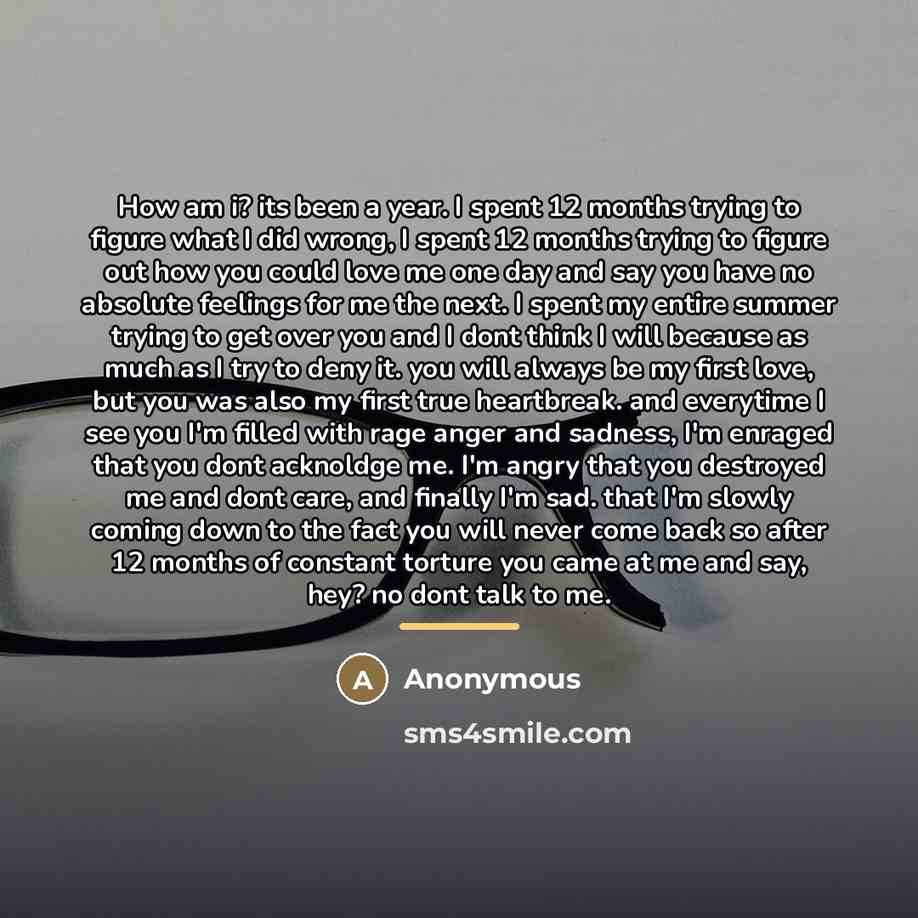 “How am i? its been a year. I spent 12…” quote by Anonymous