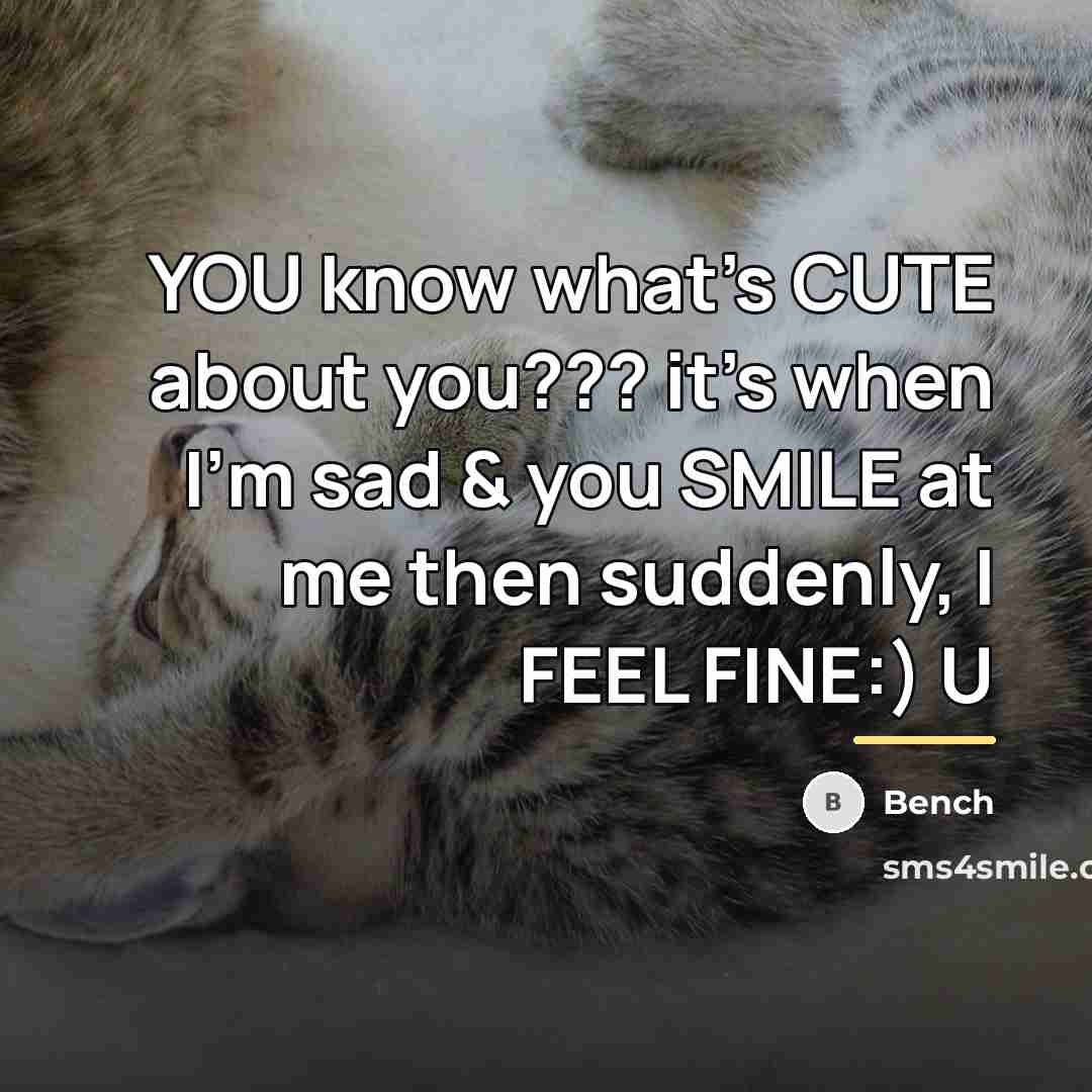 “YOU know what's CUTE about you??? it's when I'm sad…” quote by Anonymous