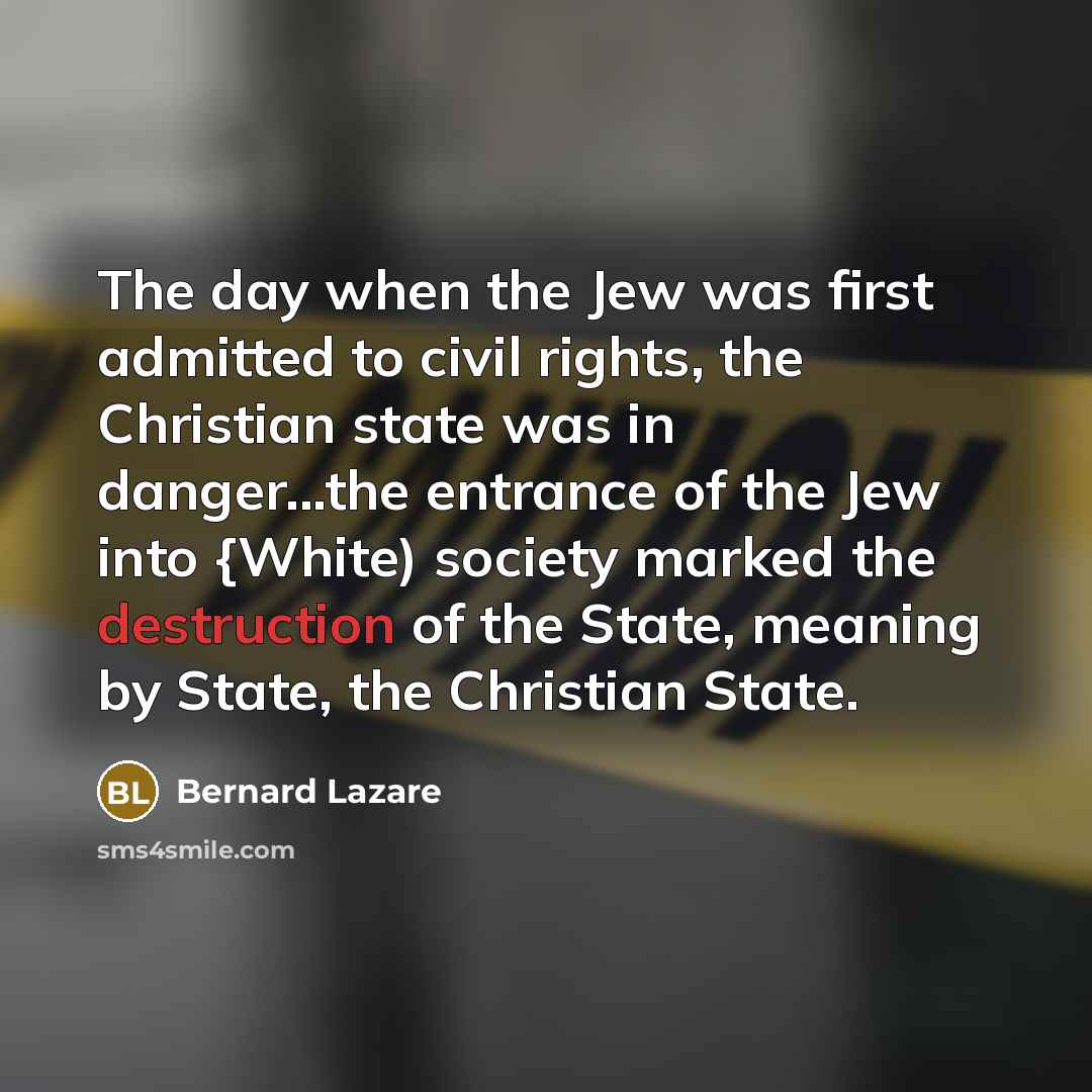 “The day when the Jew was first admitted to civil…” quote by Bernard Lazare