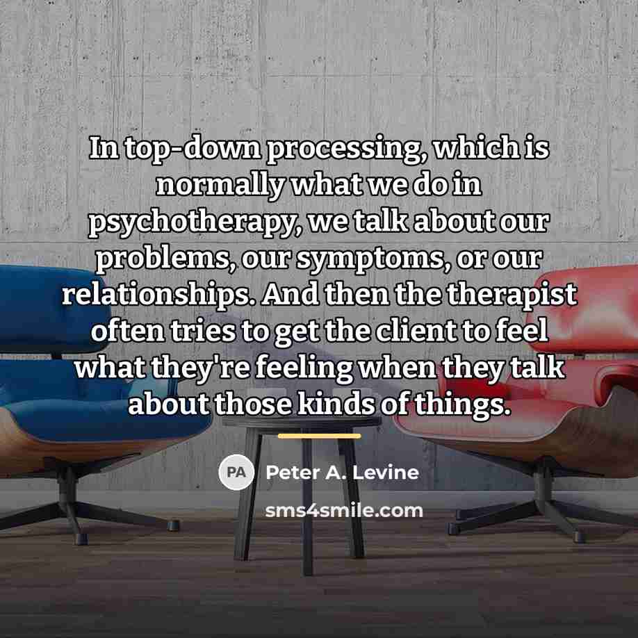 “In top-down processing, which is normally what we do in…” quote by Peter A. Levine