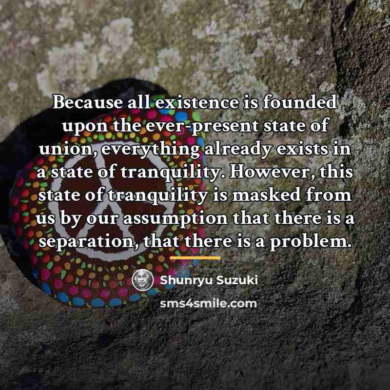 “Because all existence is founded upon the ever-present state of…” quote by Shunryu Suzuki