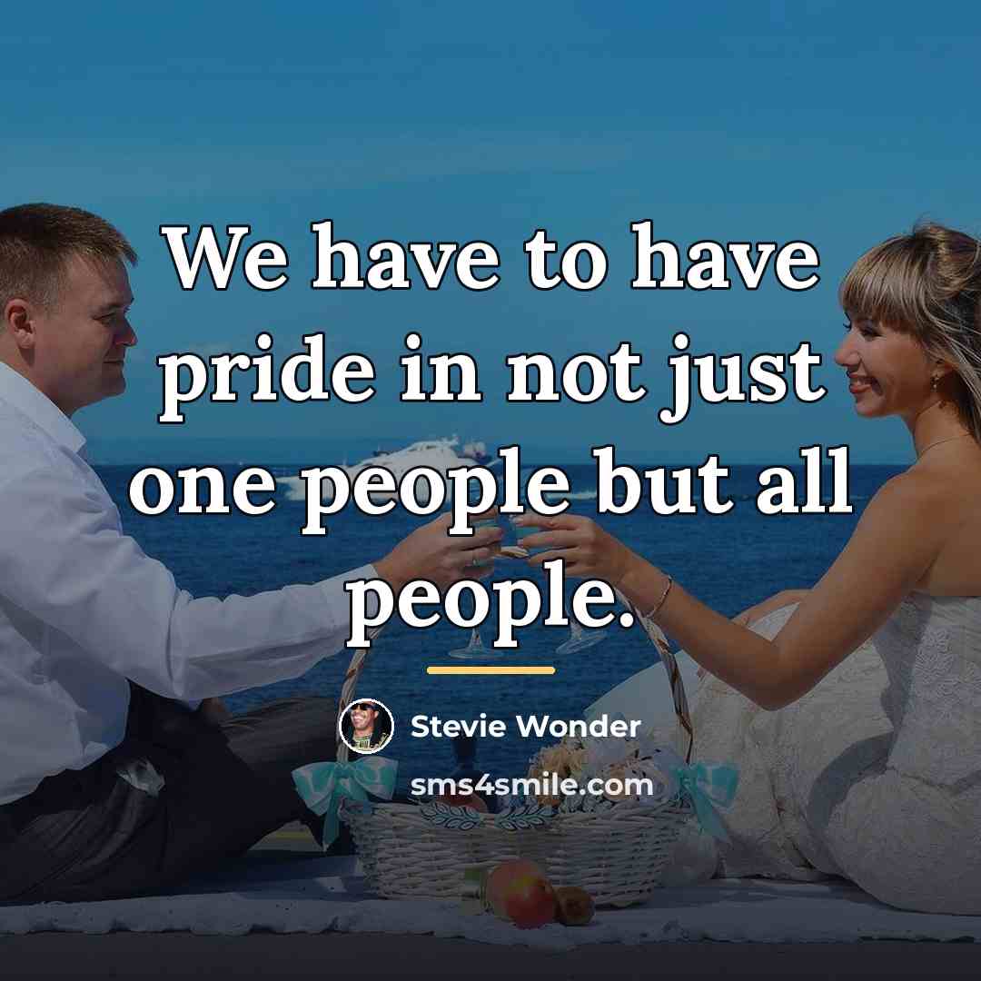 “We have to have pride in not just one people…” quote by Stevie Wonder