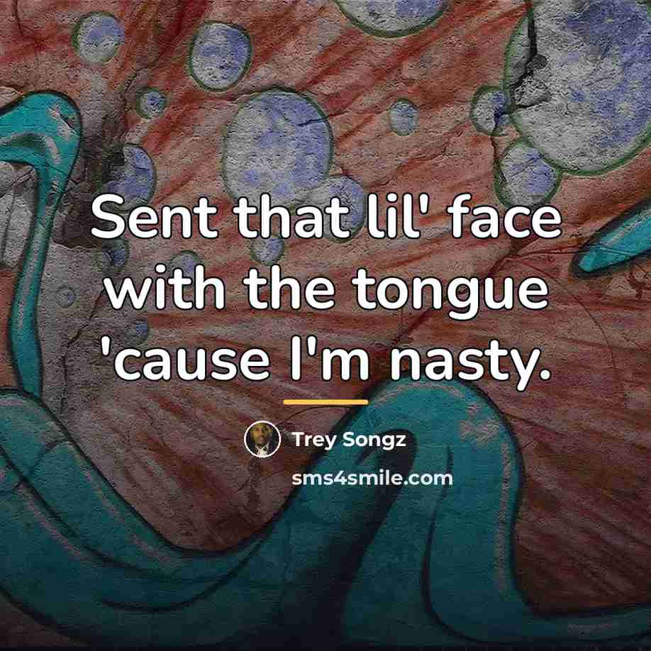 “Sent that lil' face with the tongue 'cause I'm nasty.…” quote by Trey Songz