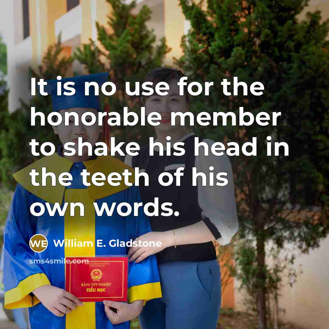 “It is no use for the honorable member to shake…” quote by William E. Gladstone