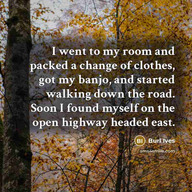 “I went to my room and packed a change of…” quote by Burl Ives
