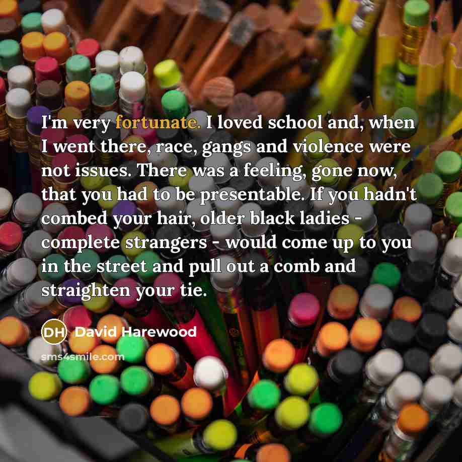 “I'm very fortunate. I loved school and, when I went…” quote by David Harewood