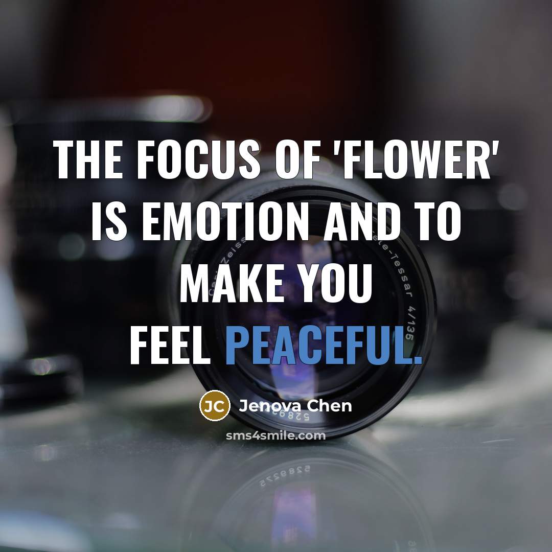“The focus of 'Flower' is emotion and to make you…” quote by Jenova Chen