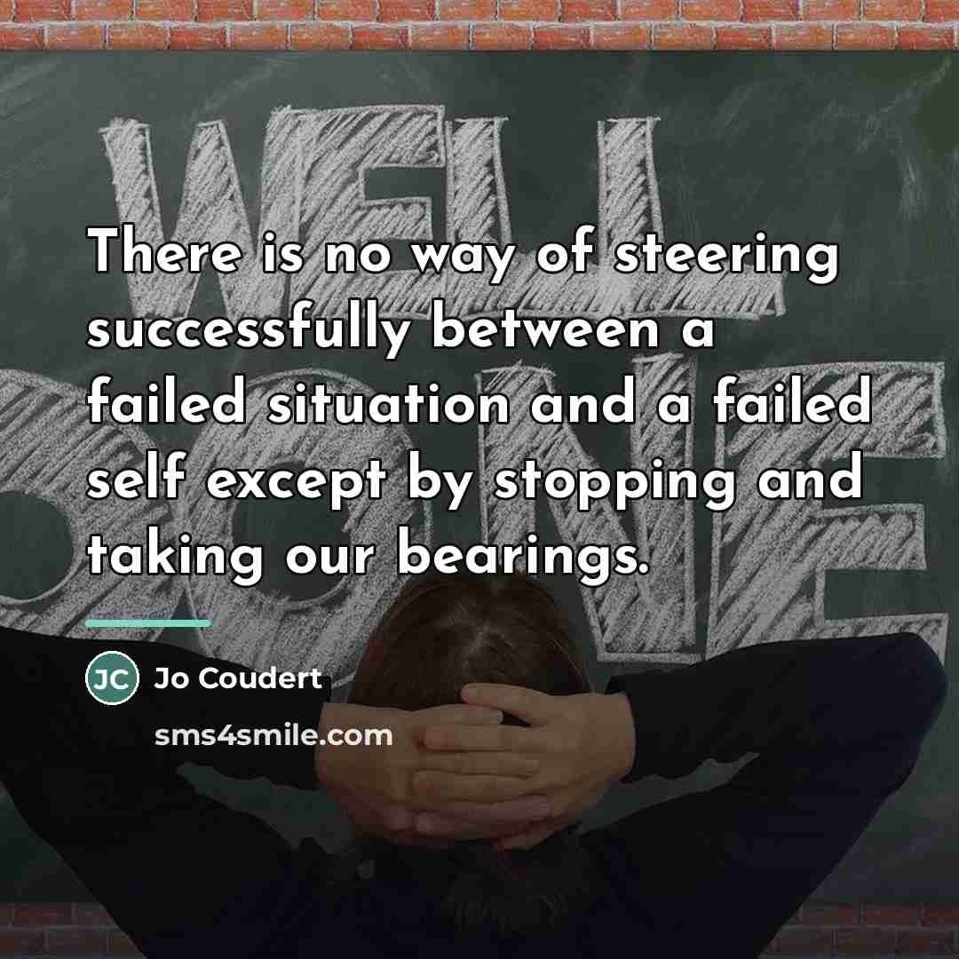 “There is no way of steering successfully between a failed…” quote by Jo Coudert