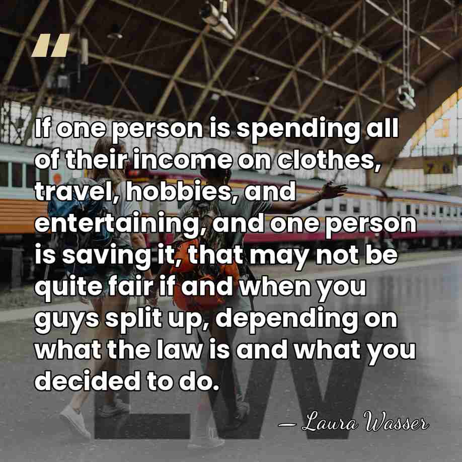 If one person is spending all of their income on clothes, travel,&hellip; - Laura Wasser