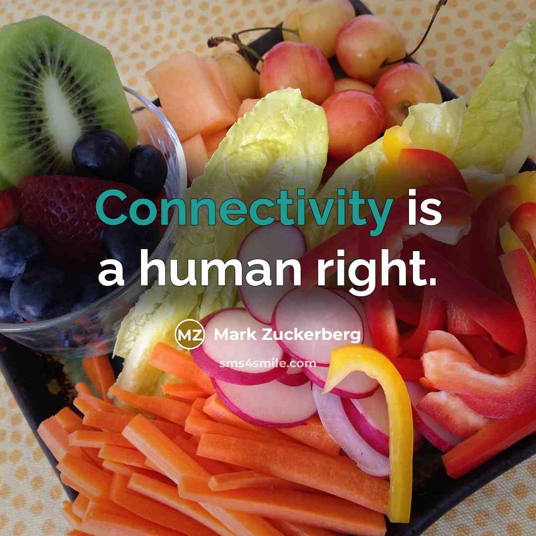 “Connectivity is a human right.” quote by Mark Zuckerberg