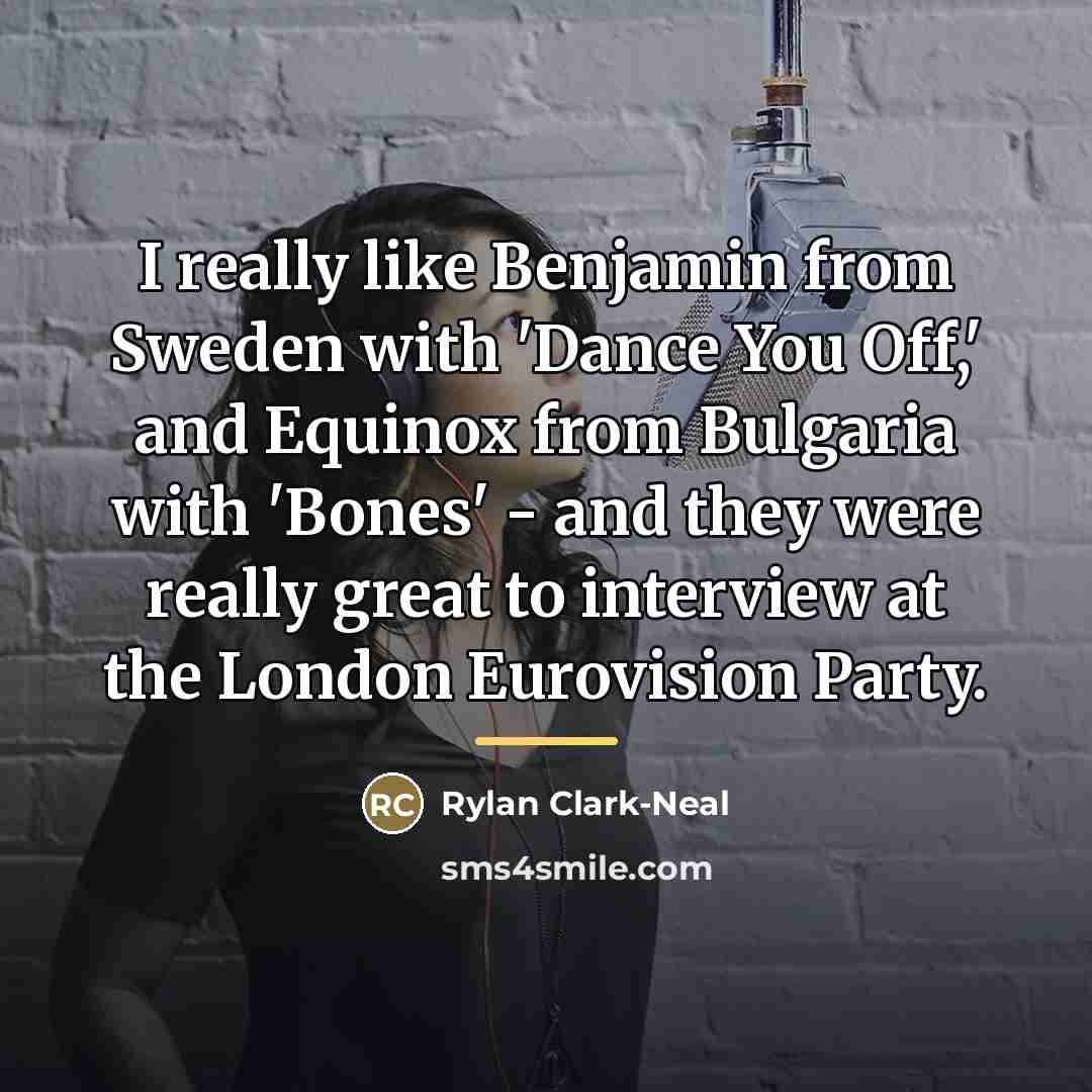 “I really like Benjamin from Sweden with 'Dance You Off,'…” quote by Rylan Clark-Neal