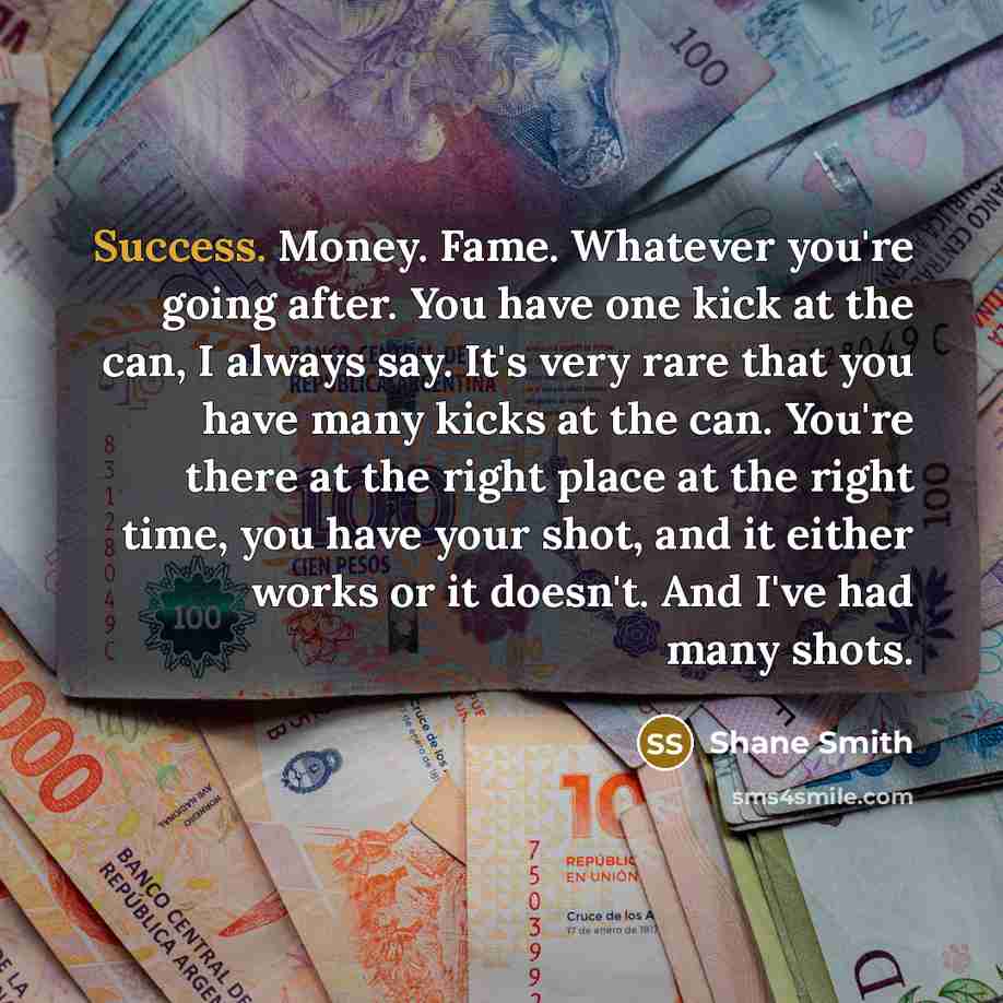 “Success. Money. Fame. Whatever you're going after. You have one…” quote by Shane Smith