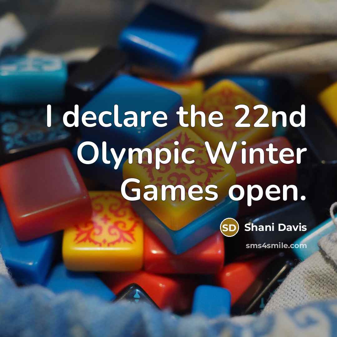 “I declare the 22nd Olympic Winter Games open.…” quote by Shani Davis