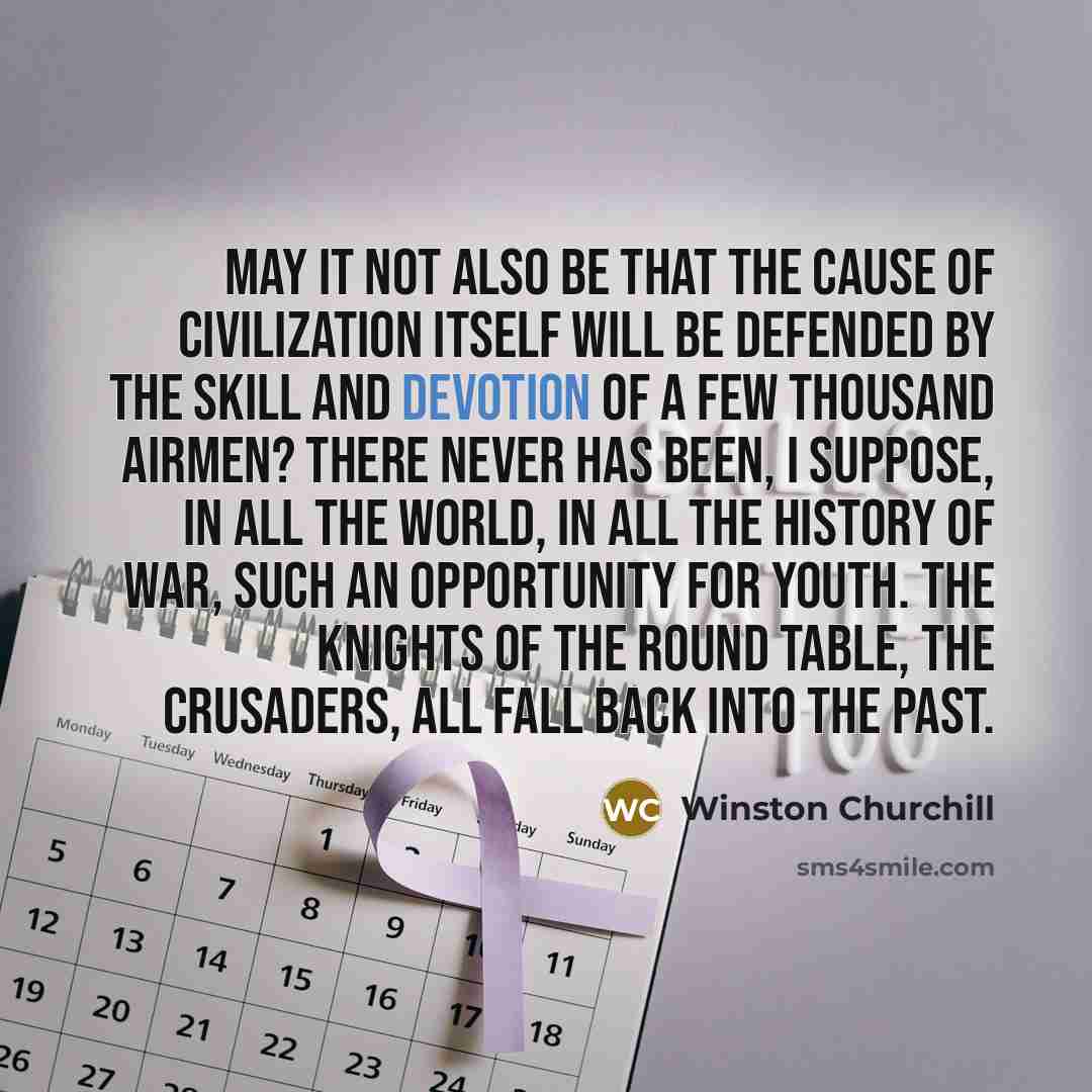 “May it not also be that the cause of civilization…” quote by Winston Churchill
