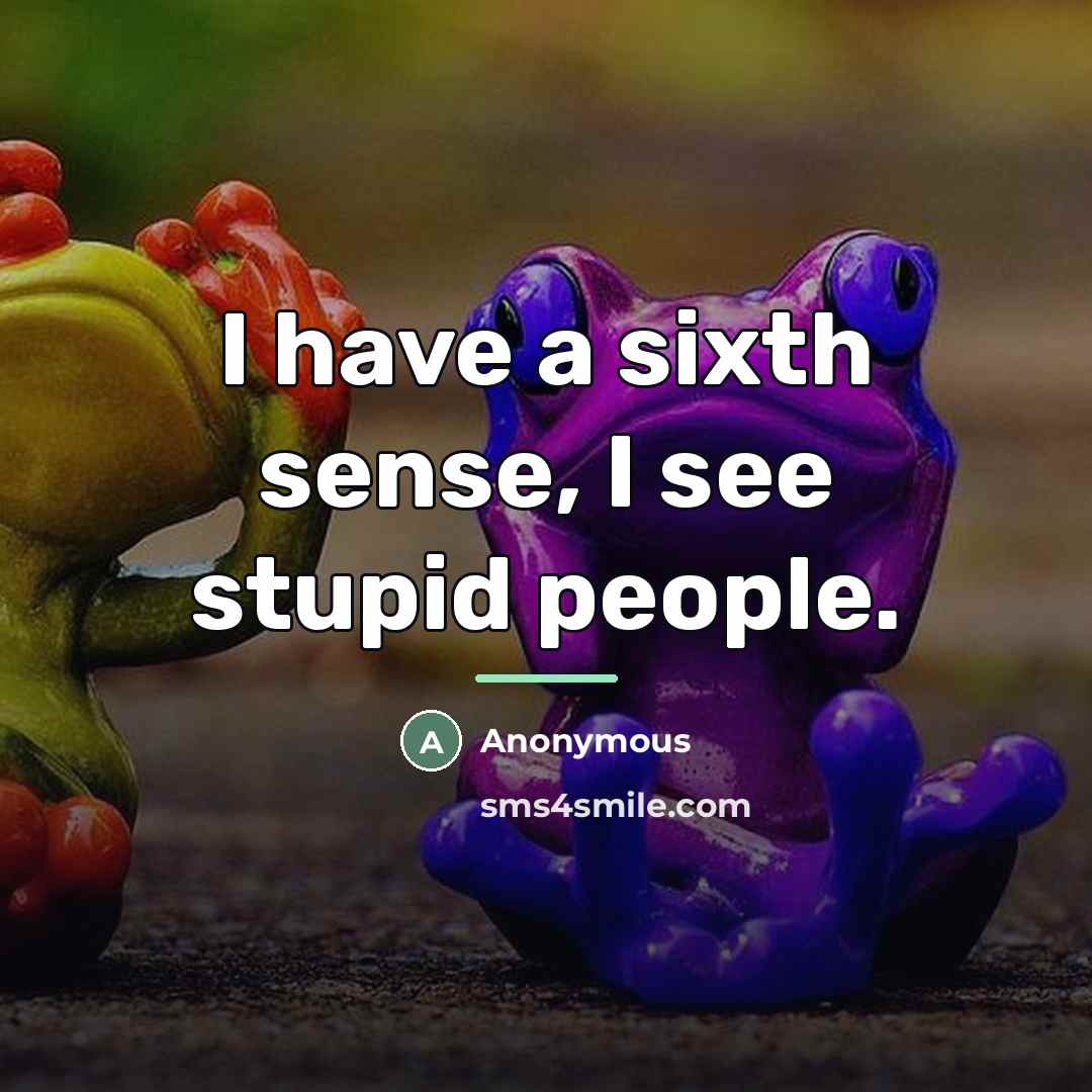“I have a sixth sense, I see stupid people.…” quote by Anonymous