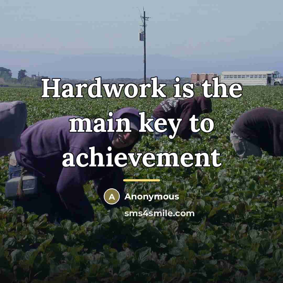 “Hardwork is the main key to achievement…” quote by Anonymous