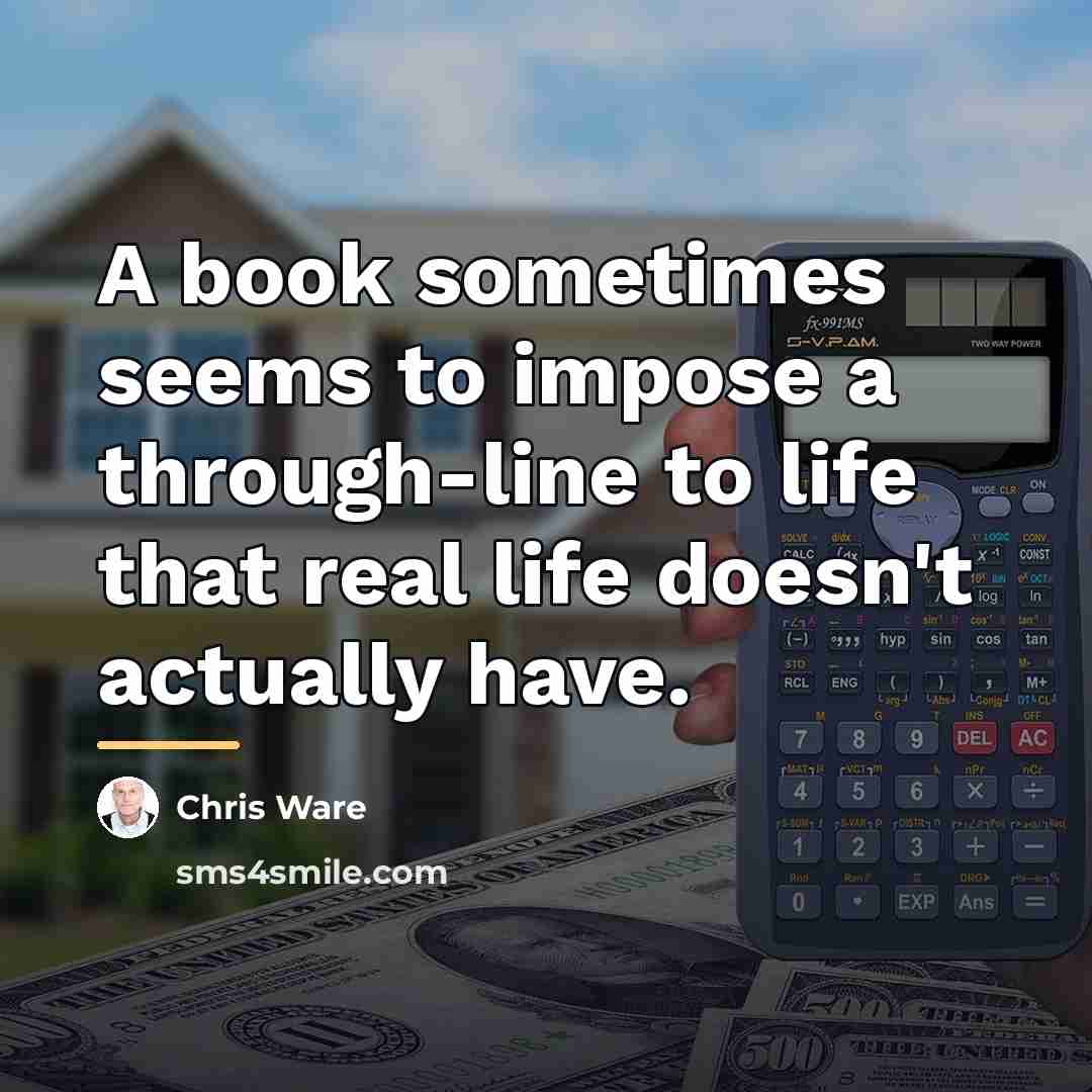 “A book sometimes seems to impose a through-line to life…” quote by Chris Ware