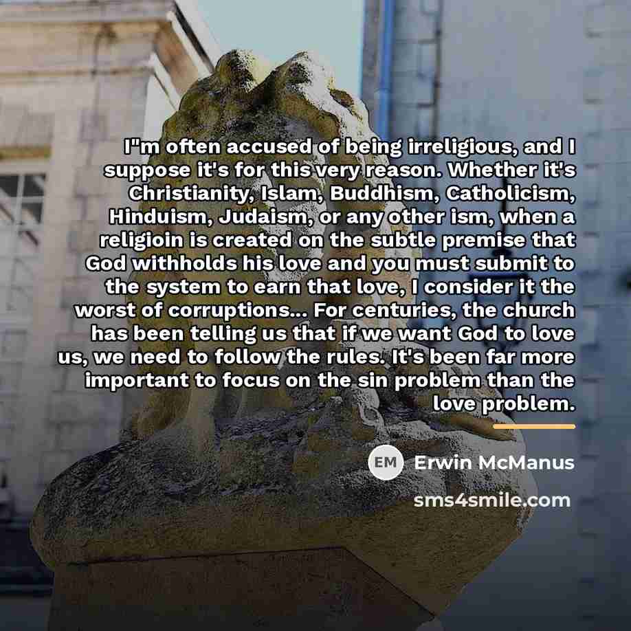 “I"m often accused of being irreligious, and I suppose it's…” quote by Erwin McManus