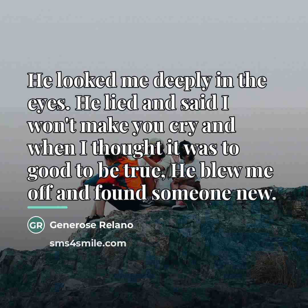 “He looked me deeply in the eyes. He lied and…” quote by Generose Relano