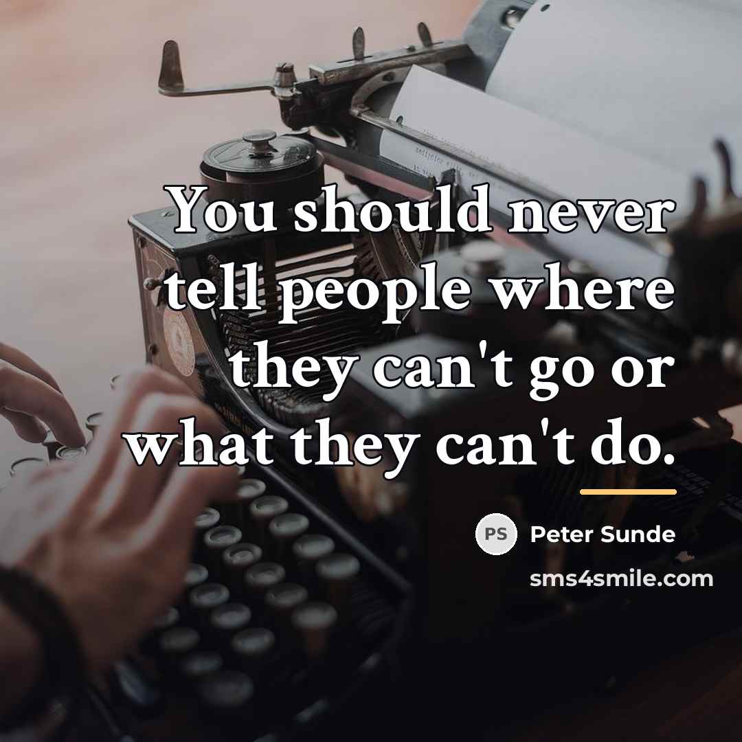 “You should never tell people where they can't go or…” quote by Peter Sunde