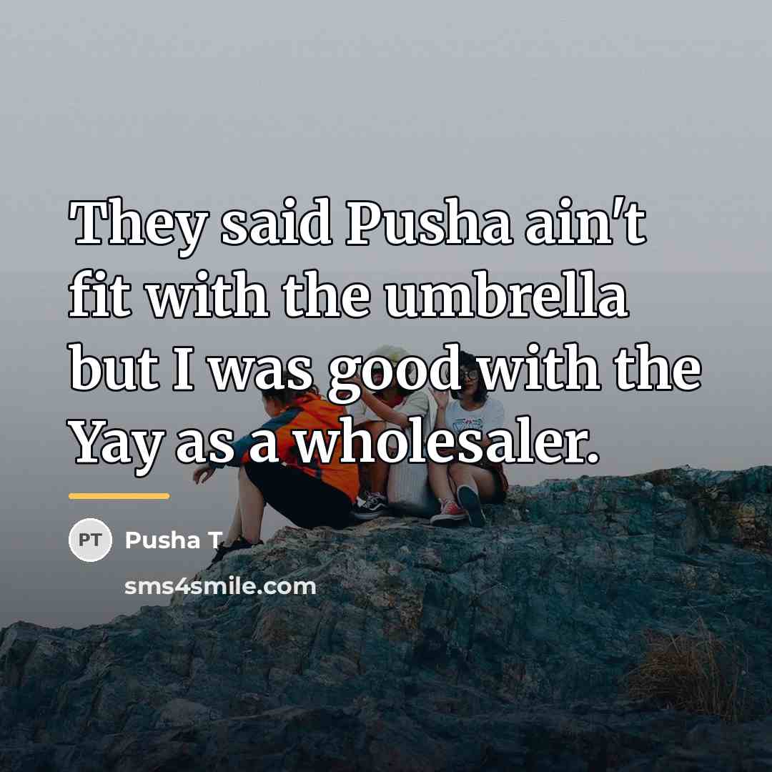 “They said Pusha ain't fit with the umbrella but I…” quote by Pusha T