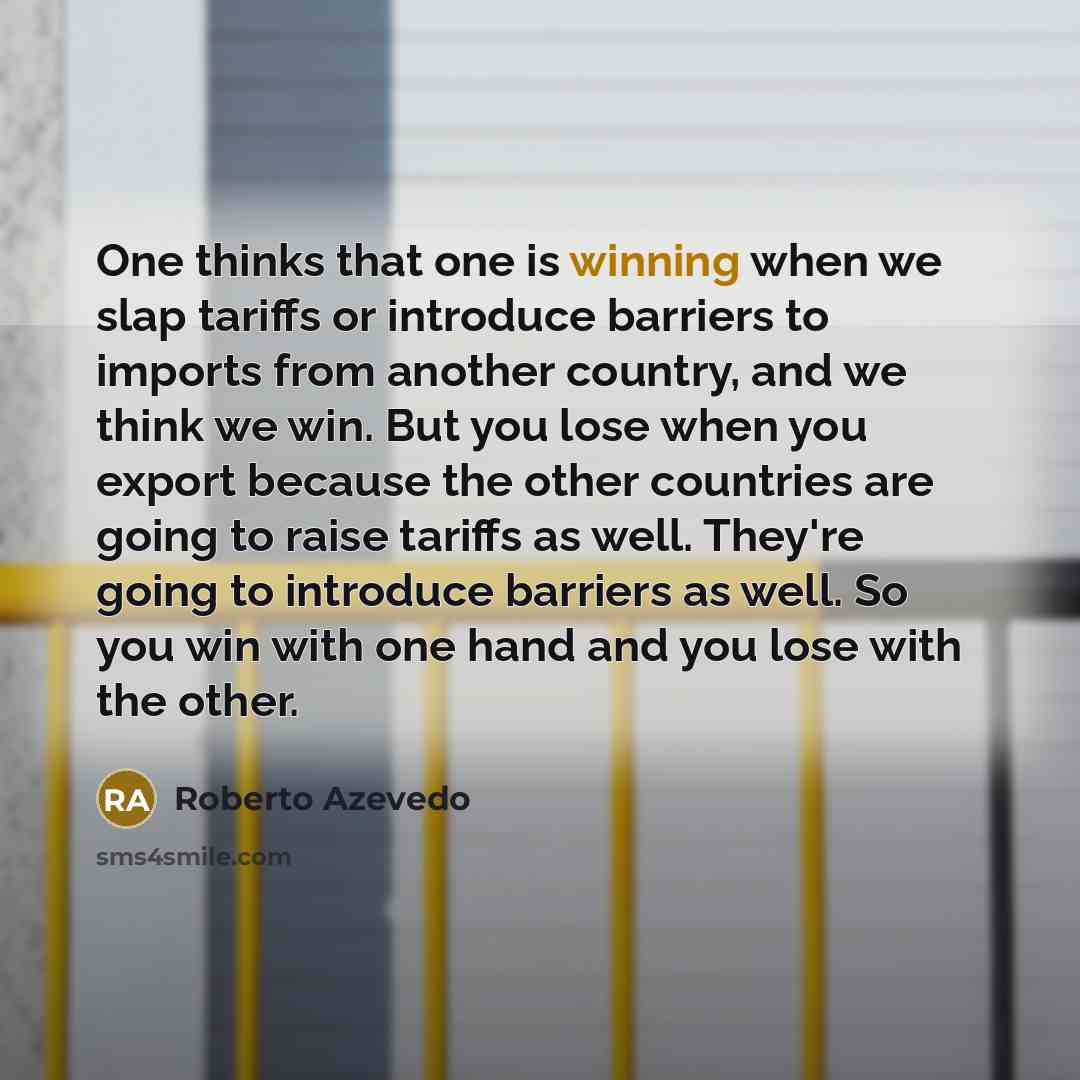 “One thinks that one is winning when we slap tariffs…” quote by Roberto Azevedo