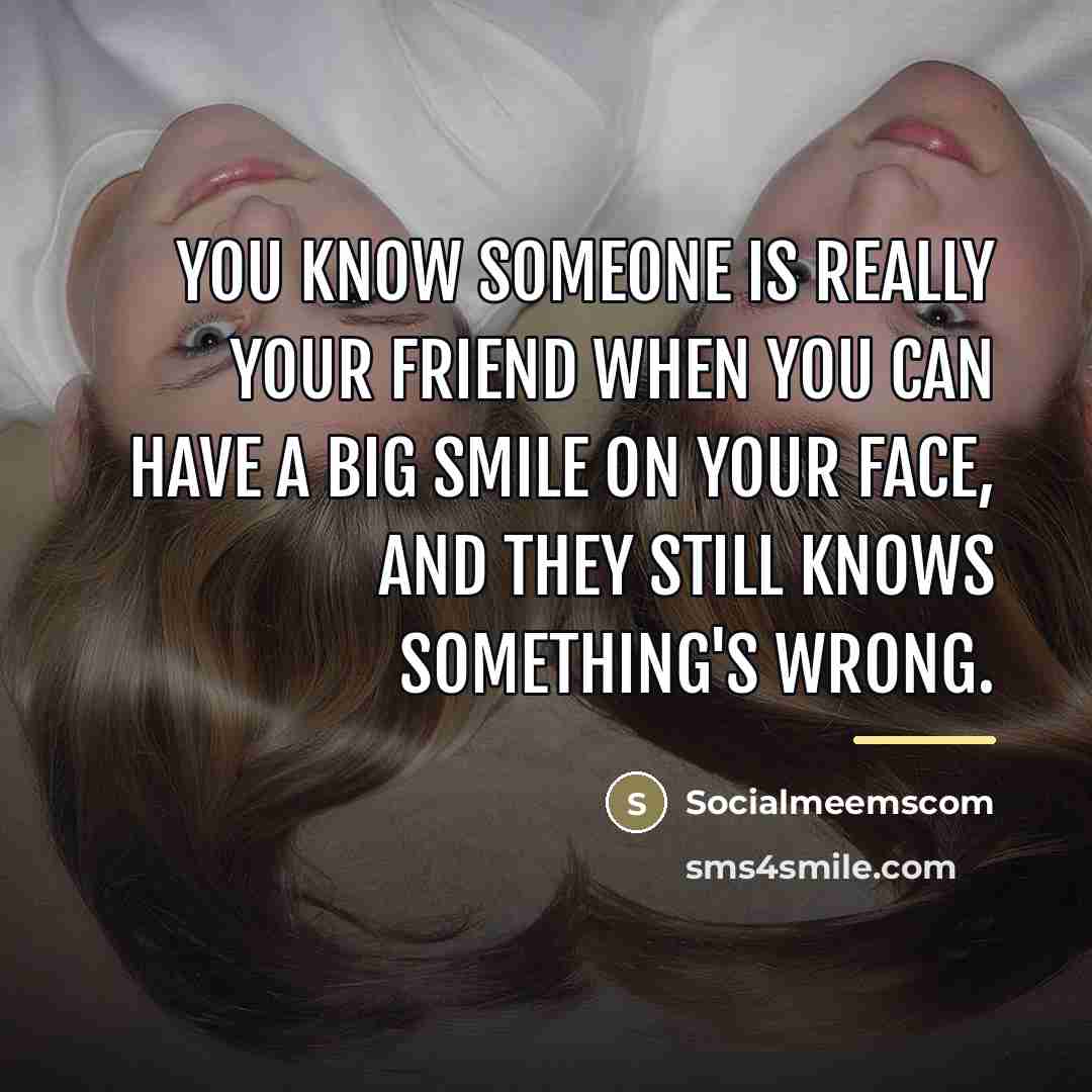 “You know someone is really your friend when you can…” quote by Socialmeemscom