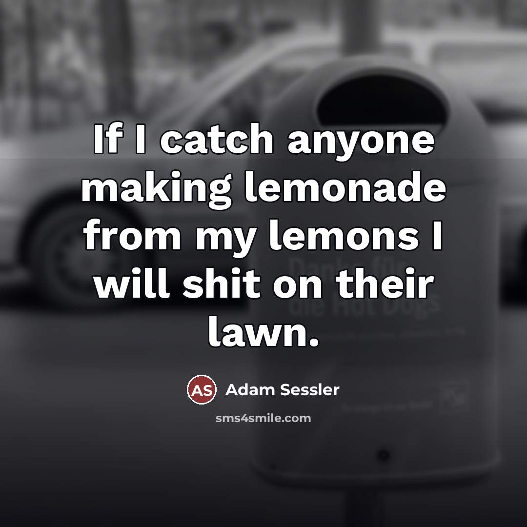 “If I catch anyone making lemonade from my lemons I…” quote by Adam Sessler