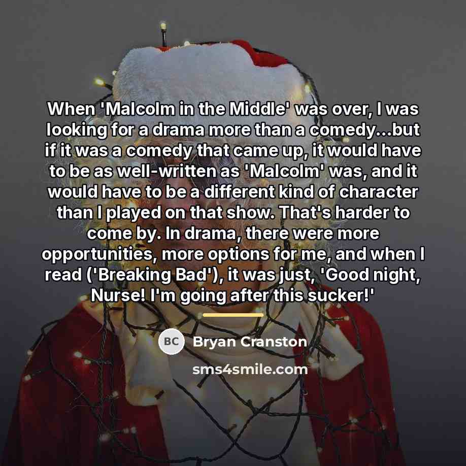 “When 'Malcolm in the Middle' was over, I was looking…” quote by Bryan Cranston