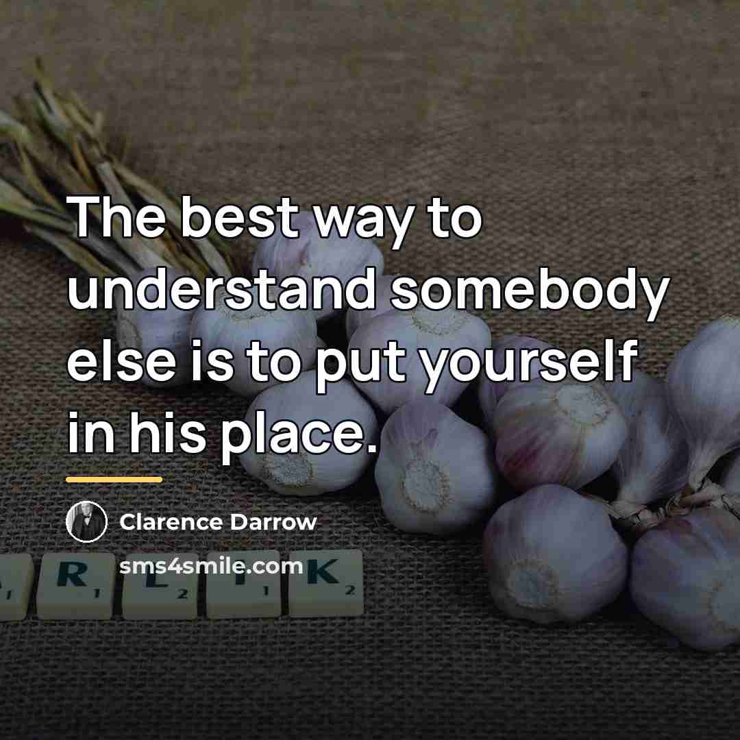 “The best way to understand somebody else is to put…” quote by Clarence Darrow