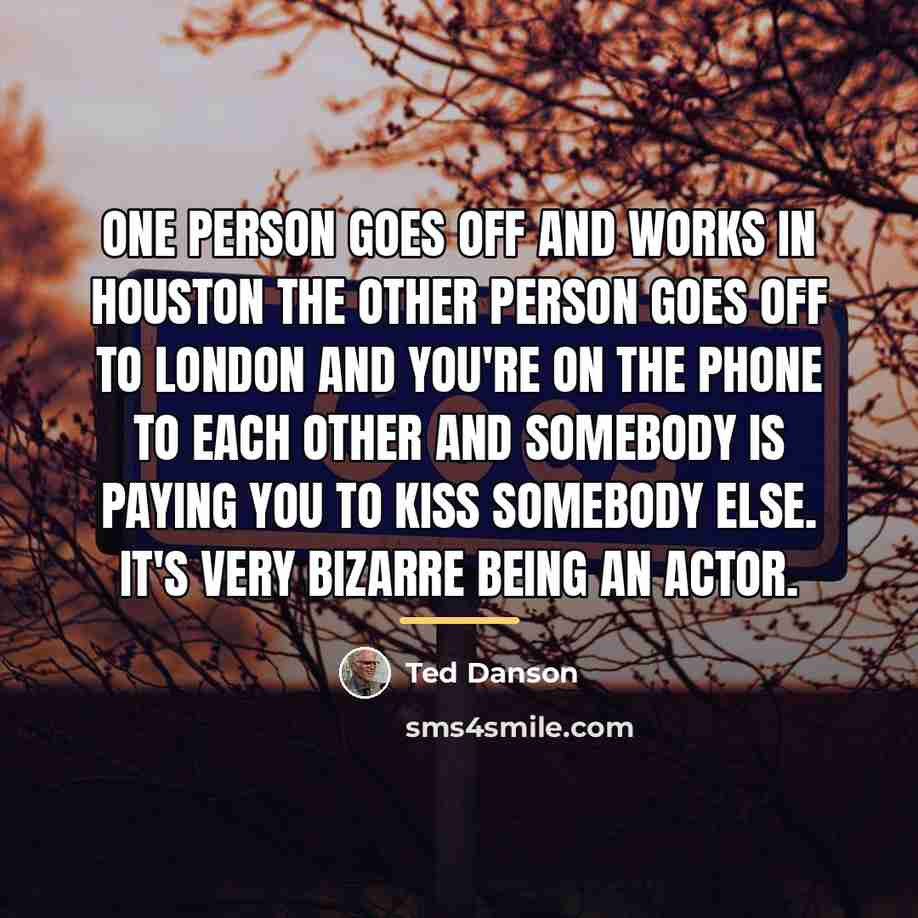 “One person goes off and works in Houston the other…” quote by Ted Danson