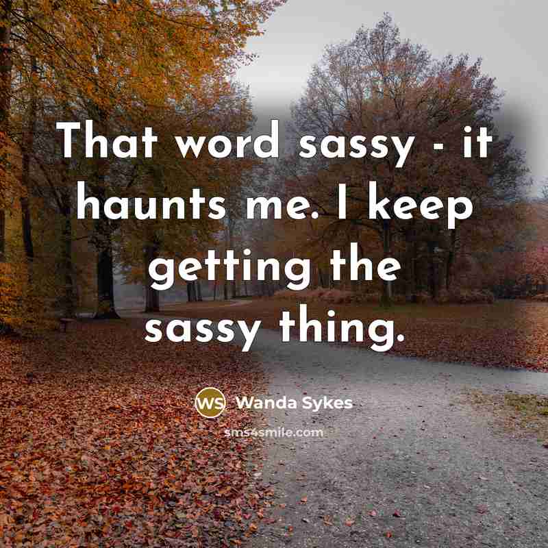 “That word sassy - it haunts me. I keep getting…” quote by Wanda Sykes