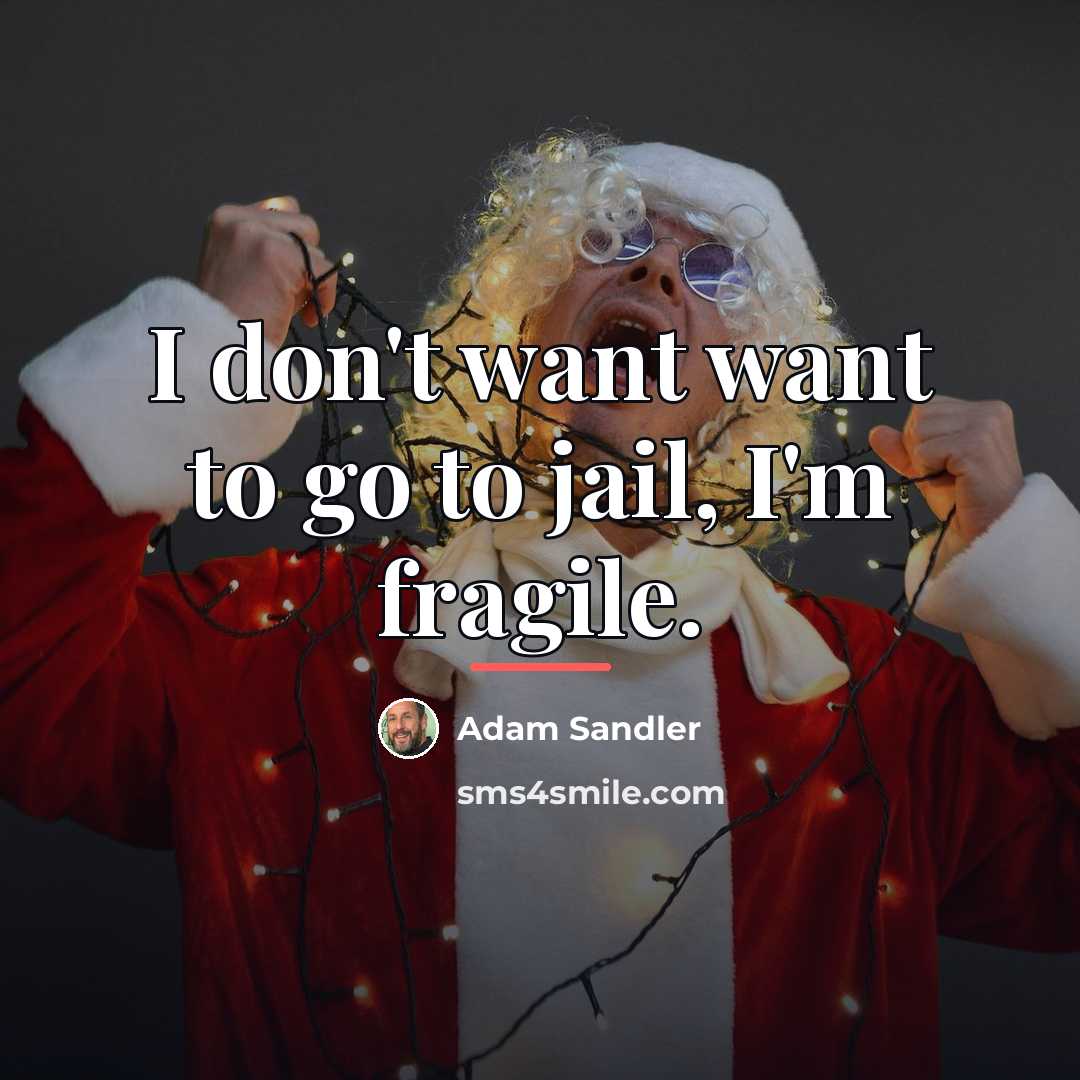 “I don't want want to go to jail, I'm fragile.…” quote by Adam Sandler
