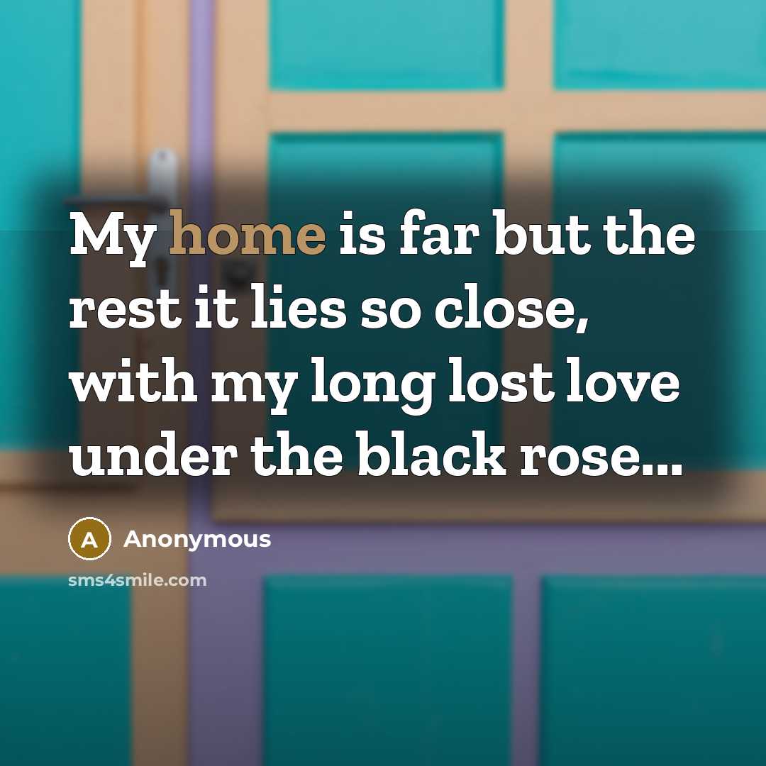 “My home is far but the rest it lies so…” quote by Anonymous
