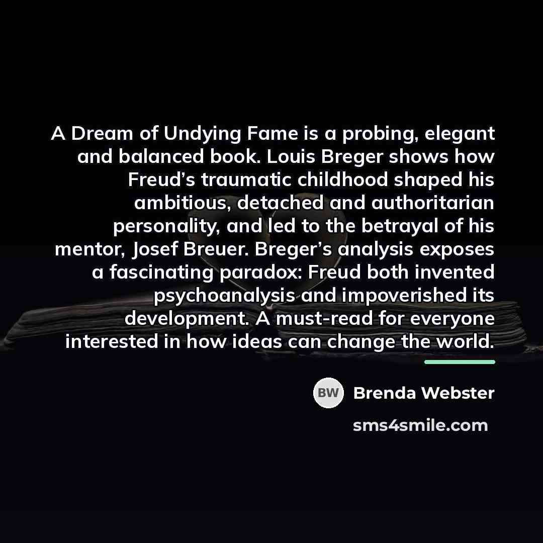 “A Dream of Undying Fame is a probing, elegant and…” quote by Brenda Webster