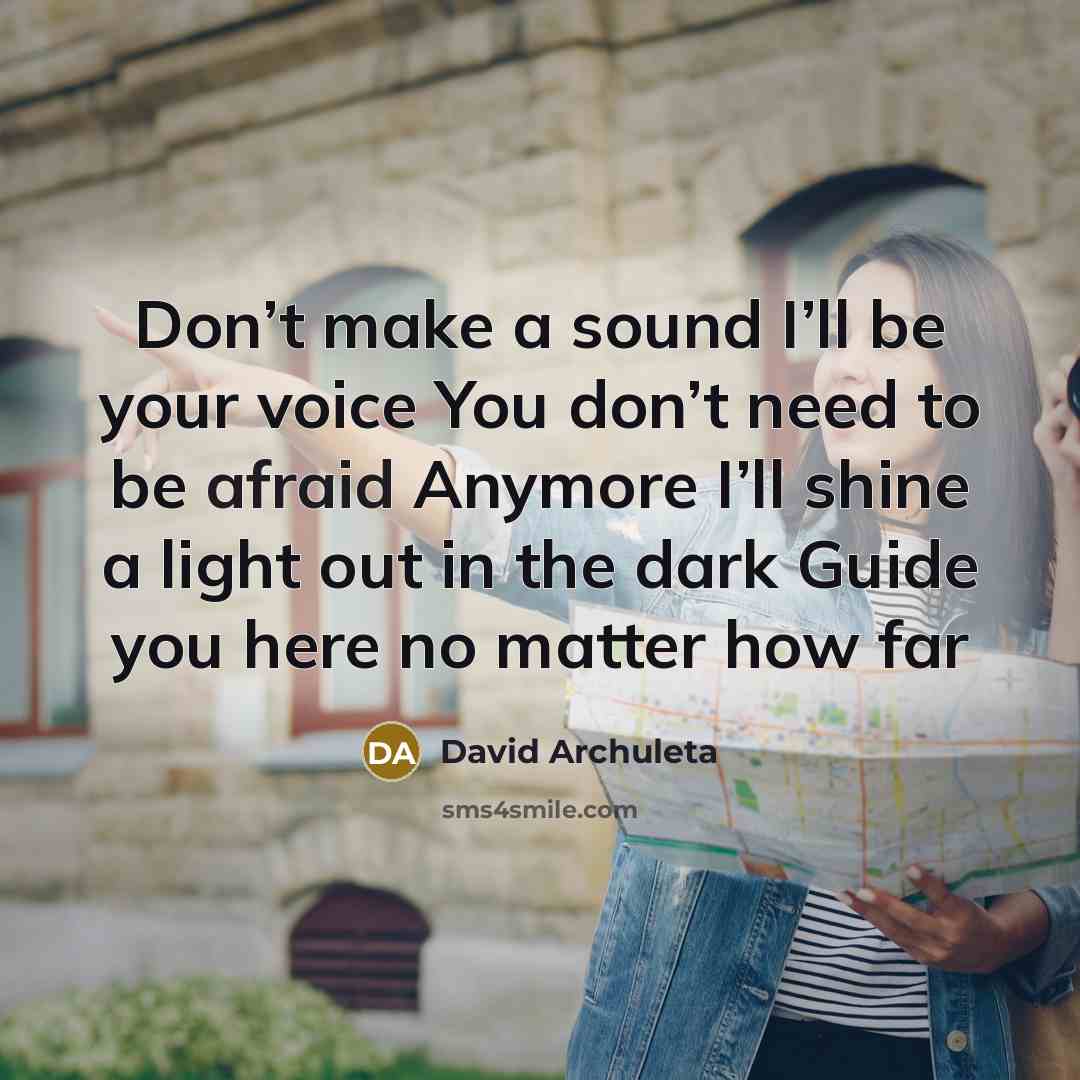“Don’t make a sound I’ll be your voice You don’t…” quote by David Archuleta