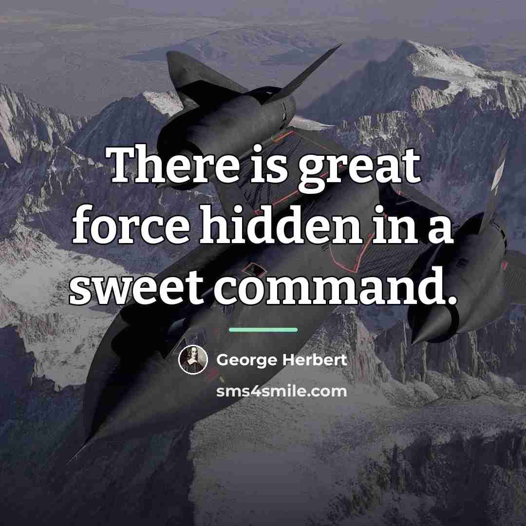 “There is great force hidden in a sweet command.…” quote by George Herbert