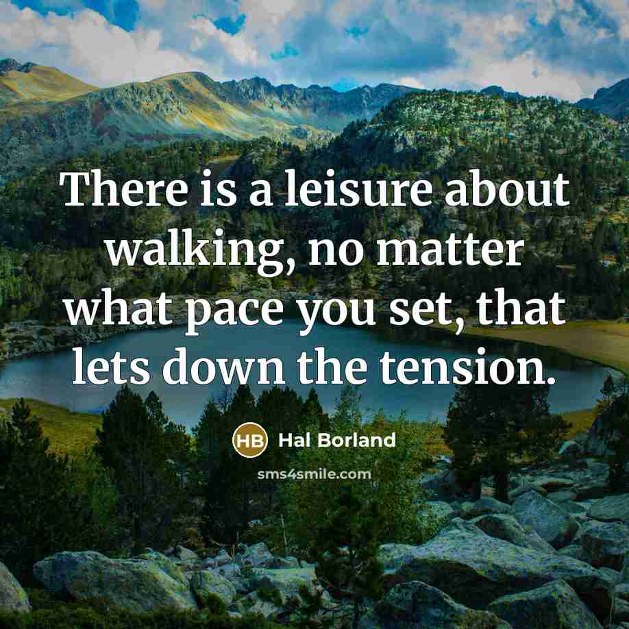 “There is a leisure about walking, no matter what pace…” quote by Hal Borland