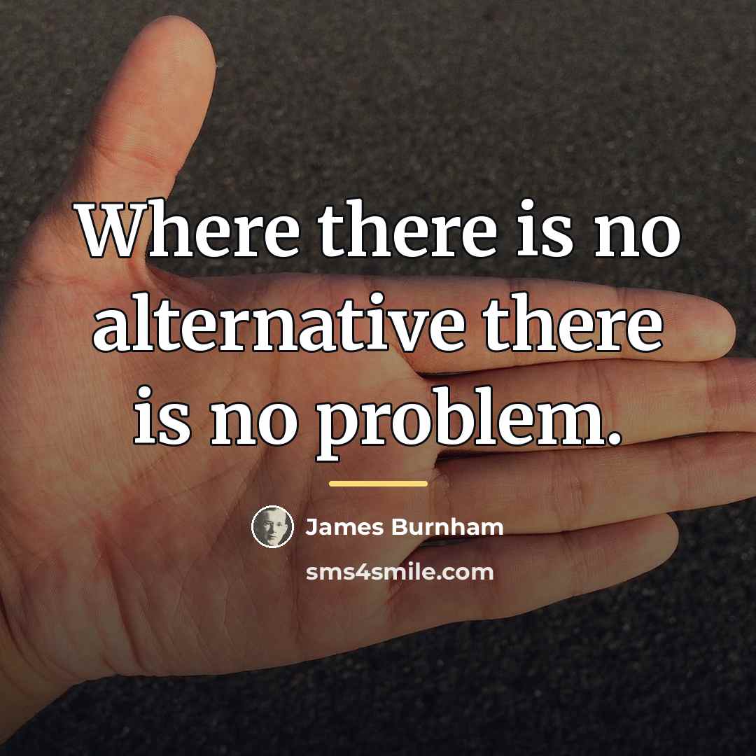 “Where there is no alternative there is no problem.…” quote by James Burnham