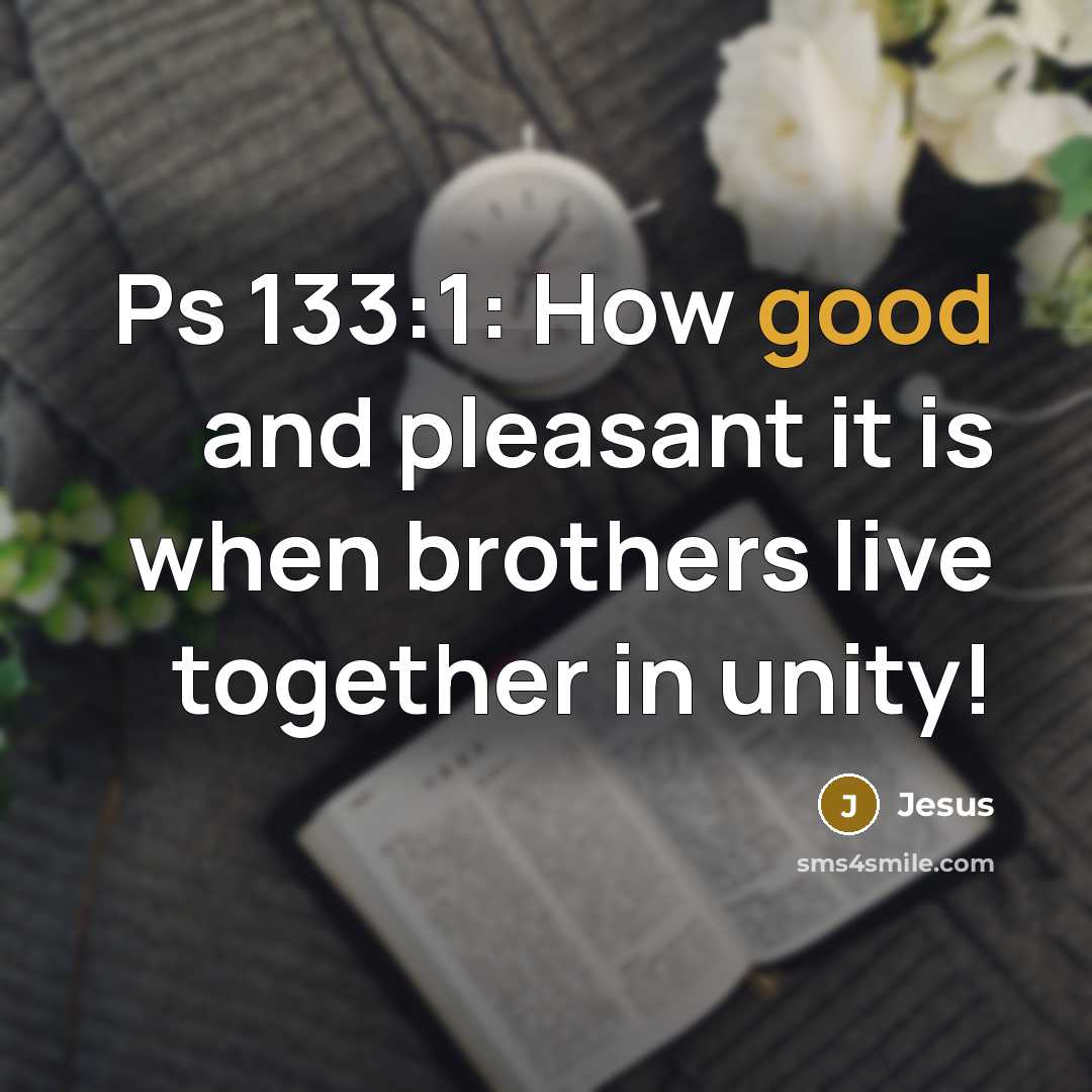 “Ps 133:1: How good and pleasant it is when brothers…” quote by Jesus