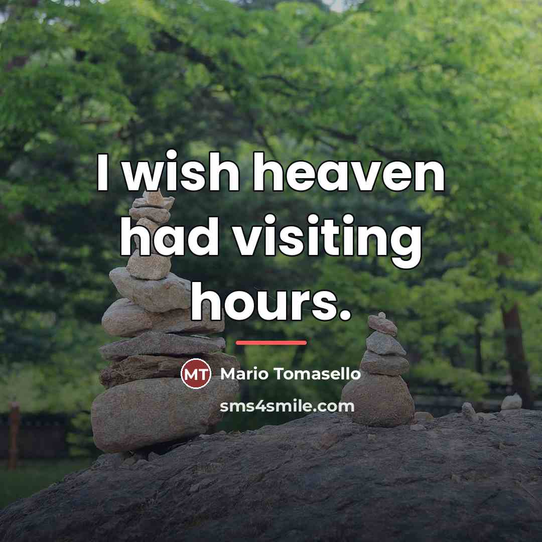 “I wish heaven had visiting hours.…” quote by Mario Tomasello