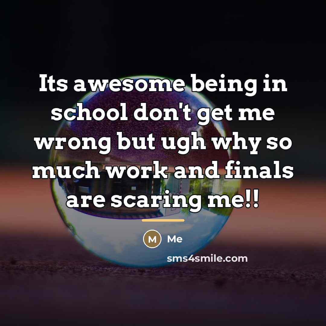 “Its awesome being in school don't get me wrong but…” quote by Me