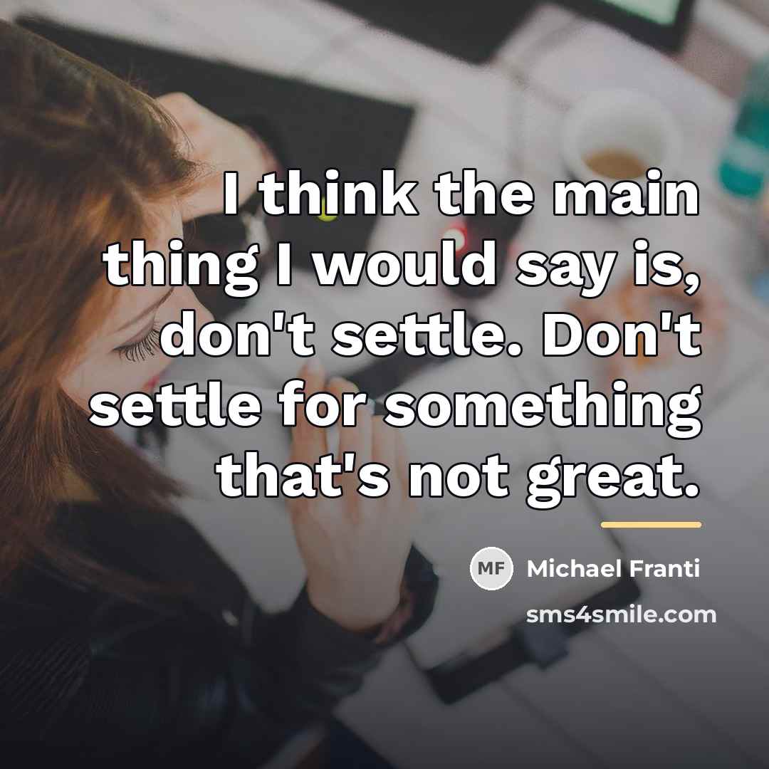 “I think the main thing I would say is, don't…” quote by Michael Franti