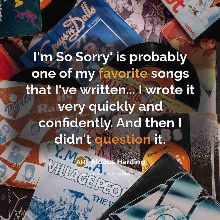 “I'm So Sorry' is probably one of my favorite songs…” quote by Aldous Harding