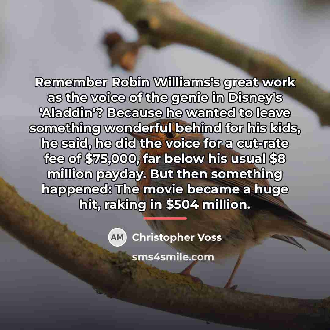 “Remember Robin Williams's great work as the voice of the…” quote by Christopher Voss