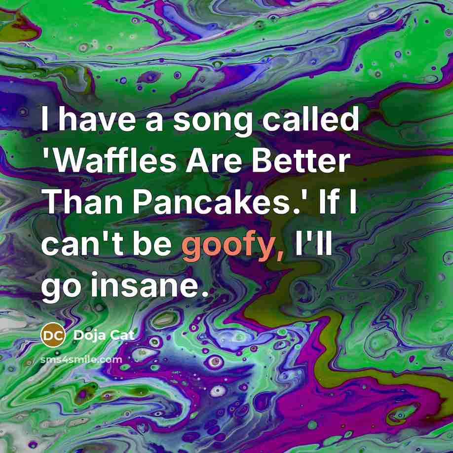 “I have a song called 'Waffles Are Better Than Pancakes.'…” quote by Doja Cat