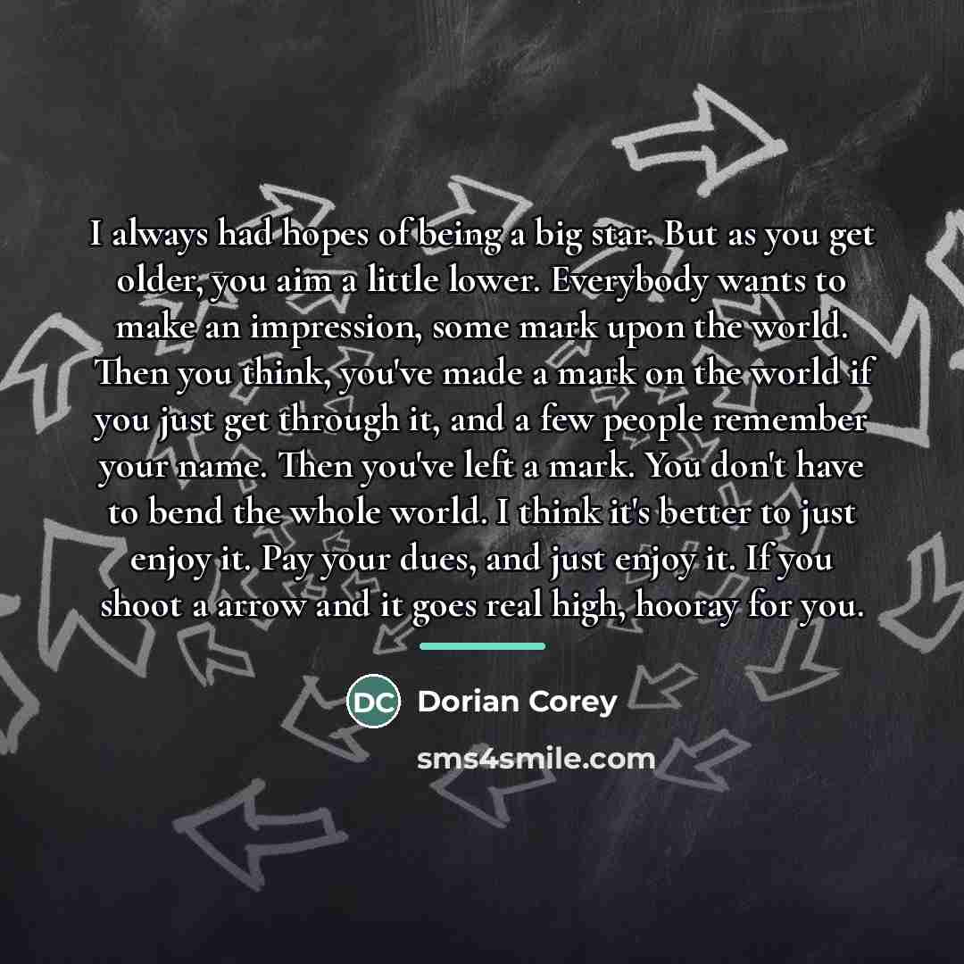 “I always had hopes of being a big star. But…” quote by Dorian Corey