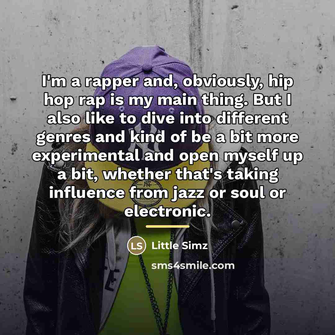“I'm a rapper and, obviously, hip hop rap is my…” quote by Little Simz