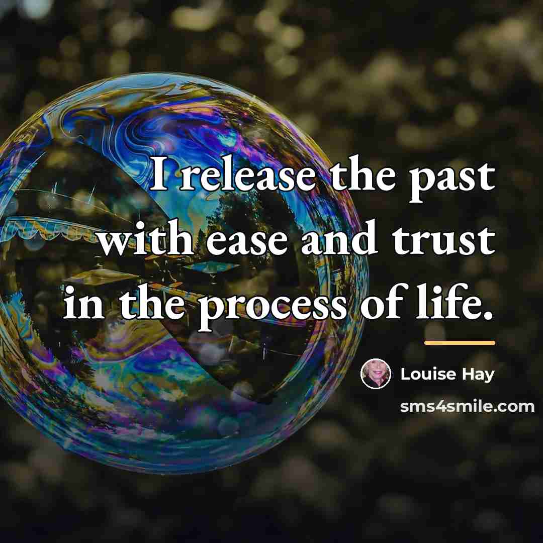 “I release the past with ease and trust in the…” quote by Louise Hay