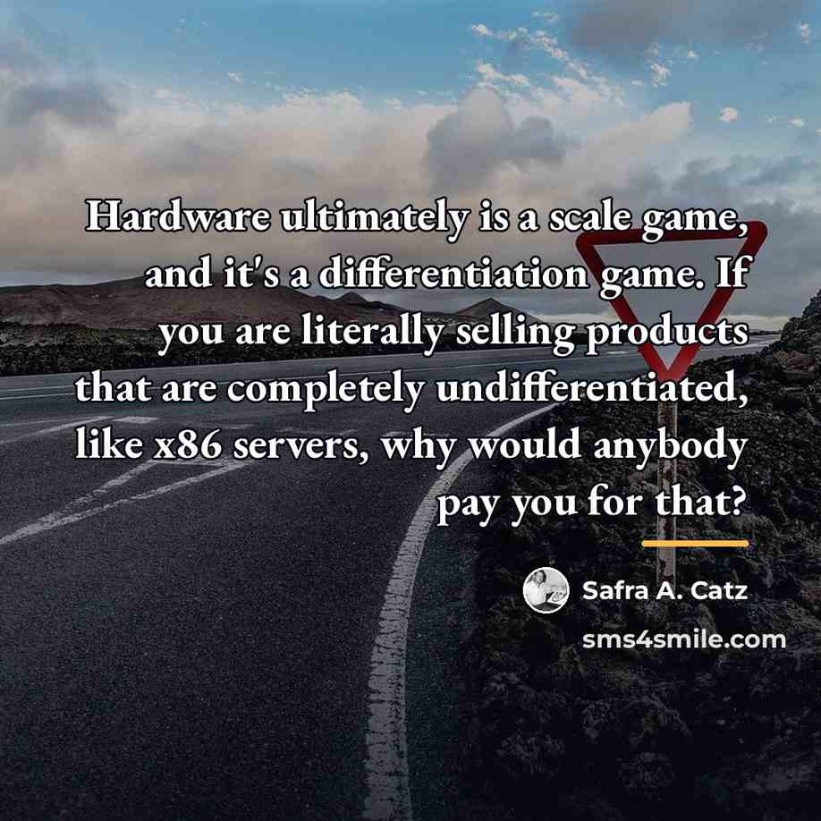 “Hardware ultimately is a scale game, and it's a differentiation…” quote by Safra A. Catz